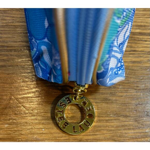 Lilly Pulitzer x Estee’ Lauder Cosmetic Bag Blue Aqua Zip 4.5” x 7.5” - Picture 3 of 9